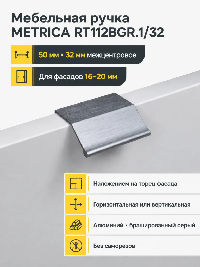 Мебельная ручка METRICA RT112BGR.1/32