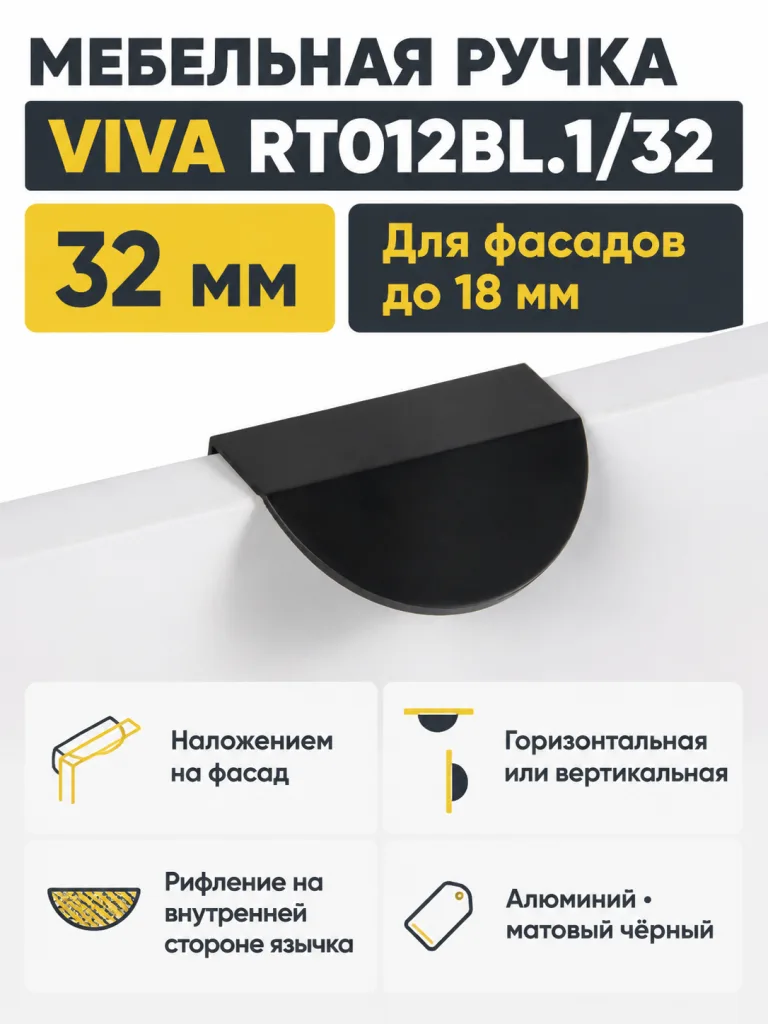 Мебельная ручка VIVA RT012BL.1/32