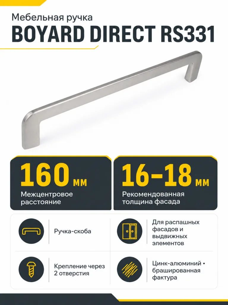 Мебельная ручка DIRECT RS331MBSN.4/160