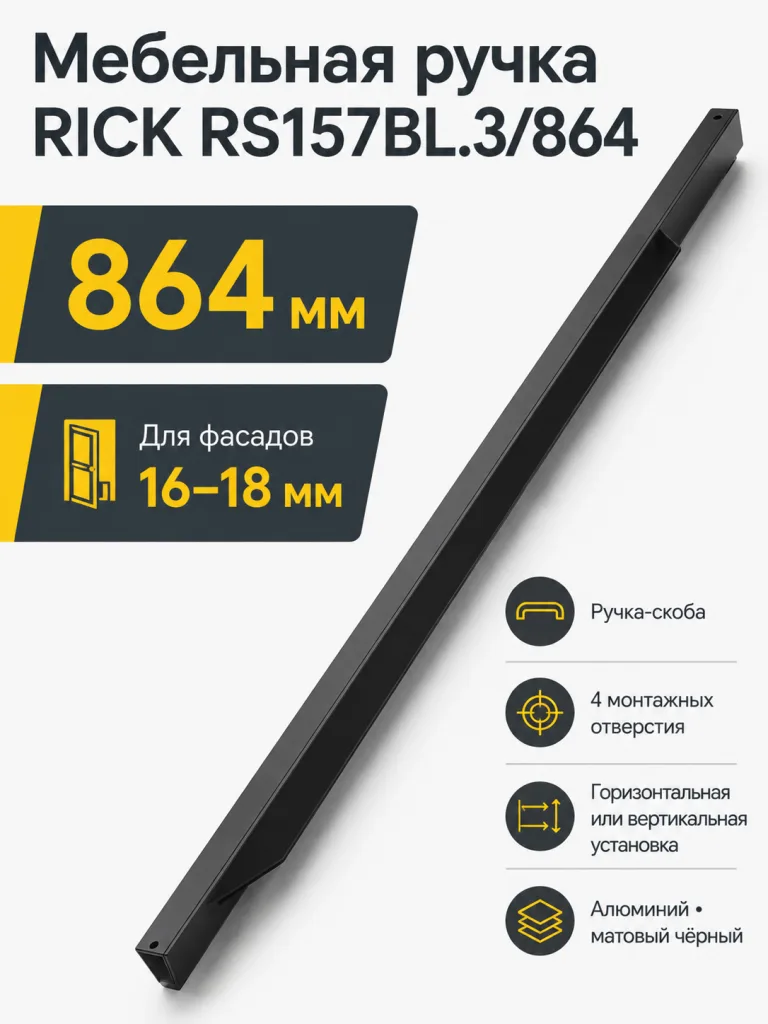 Мебельная ручка RICK RS157BL.3/864