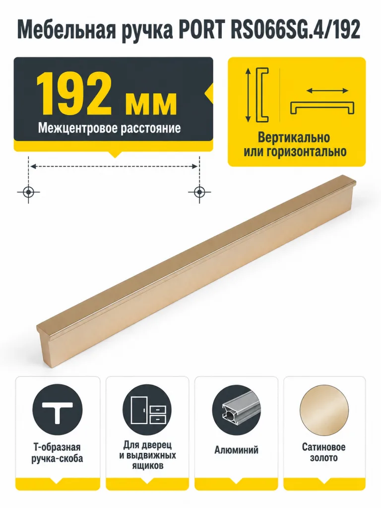 Мебельная ручка PORT RS066SG.4/192