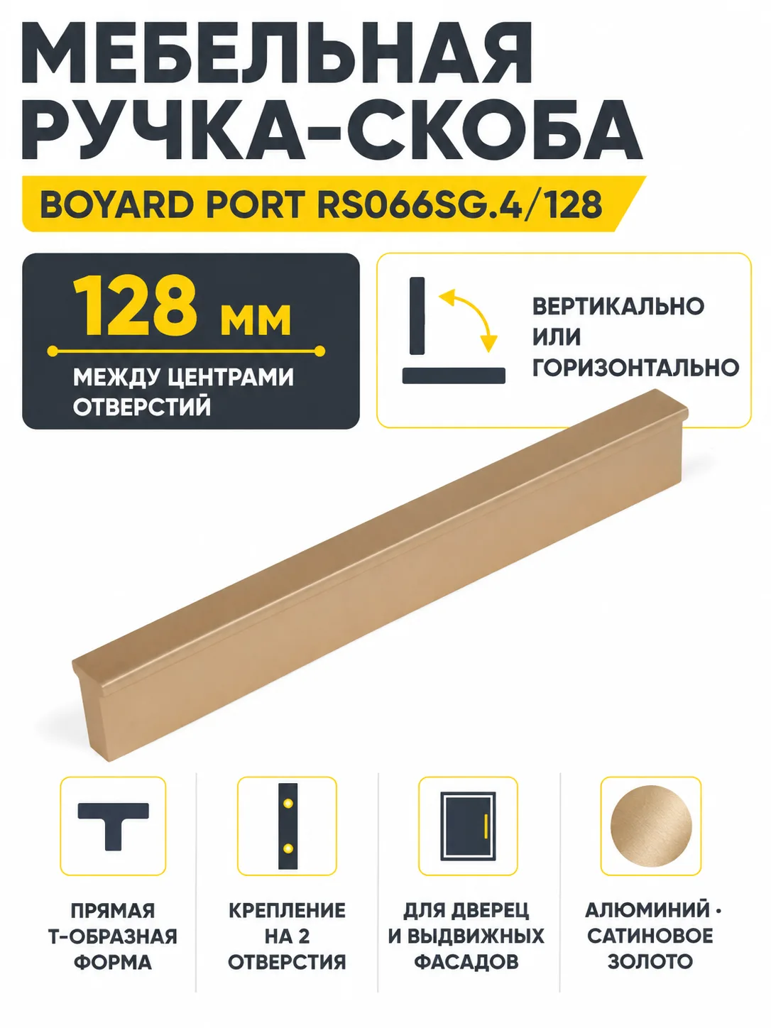 Мебельная ручка PORT RS066SG.4/128