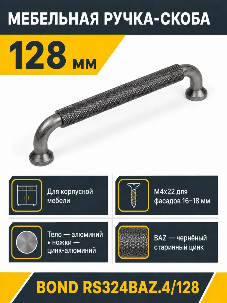 Мебельная ручка BOND RS324BAZ.4/128