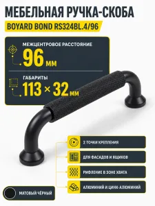 Мебельная ручка BOND RS324BL.4/96