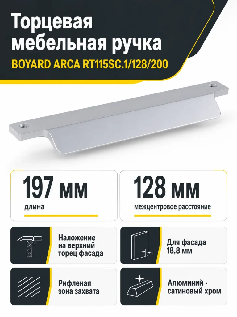 Мебельная ручка ARCA RT115SC.1/128/200