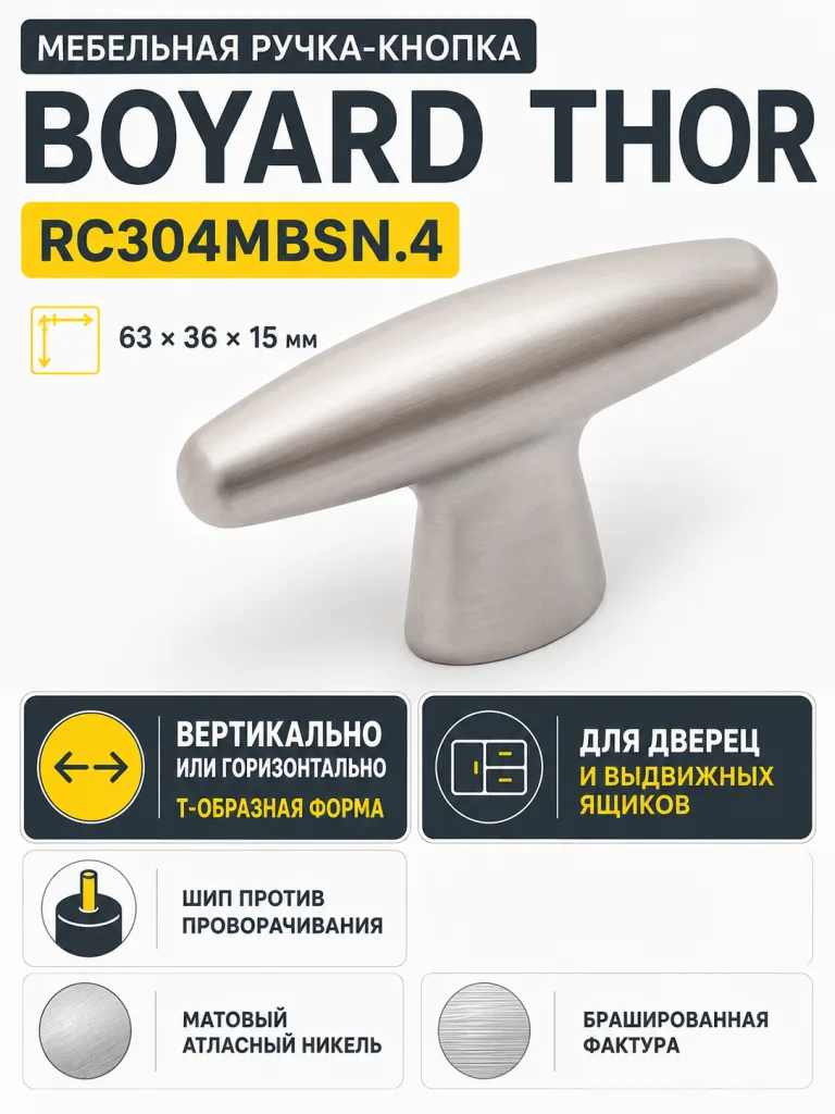Мебельная ручка THOR RC304MBSN.4