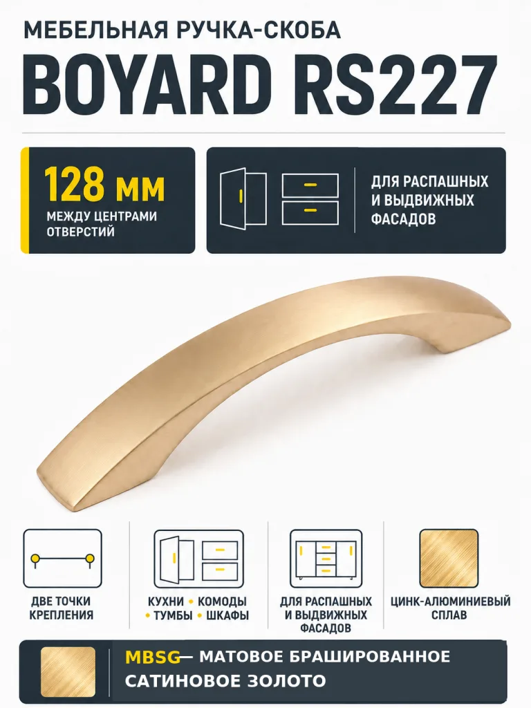 Мебельная ручка RS227MBSG.4/128