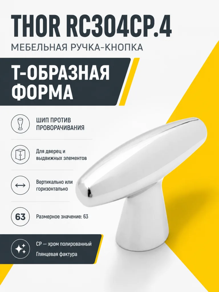 Мебельная ручка THOR RC304CP.4