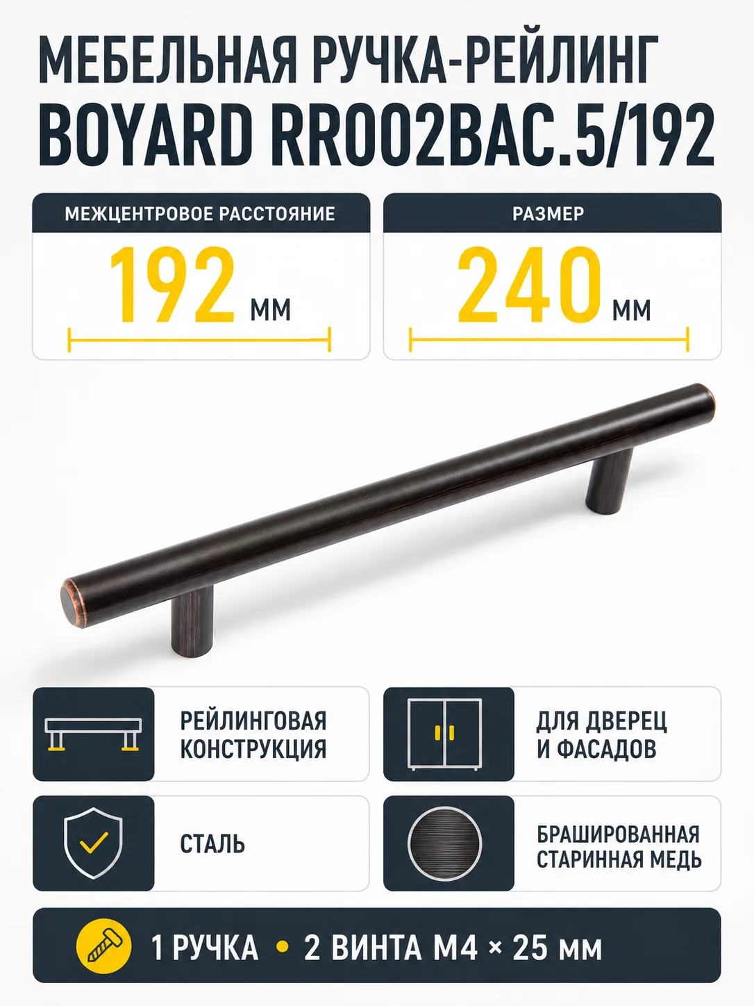 Мебельная ручка RR002BAC.5/192