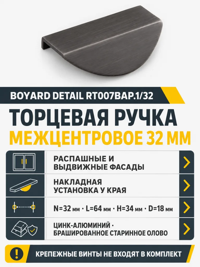 Мебельная ручка DETAIL RT007BAP.1/32