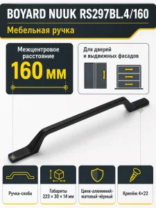 Мебельная ручка NUUK RS297BL.4/160
