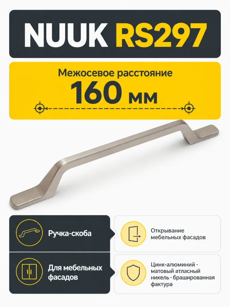 Мебельная ручка NUUK RS297MBSN.4/160