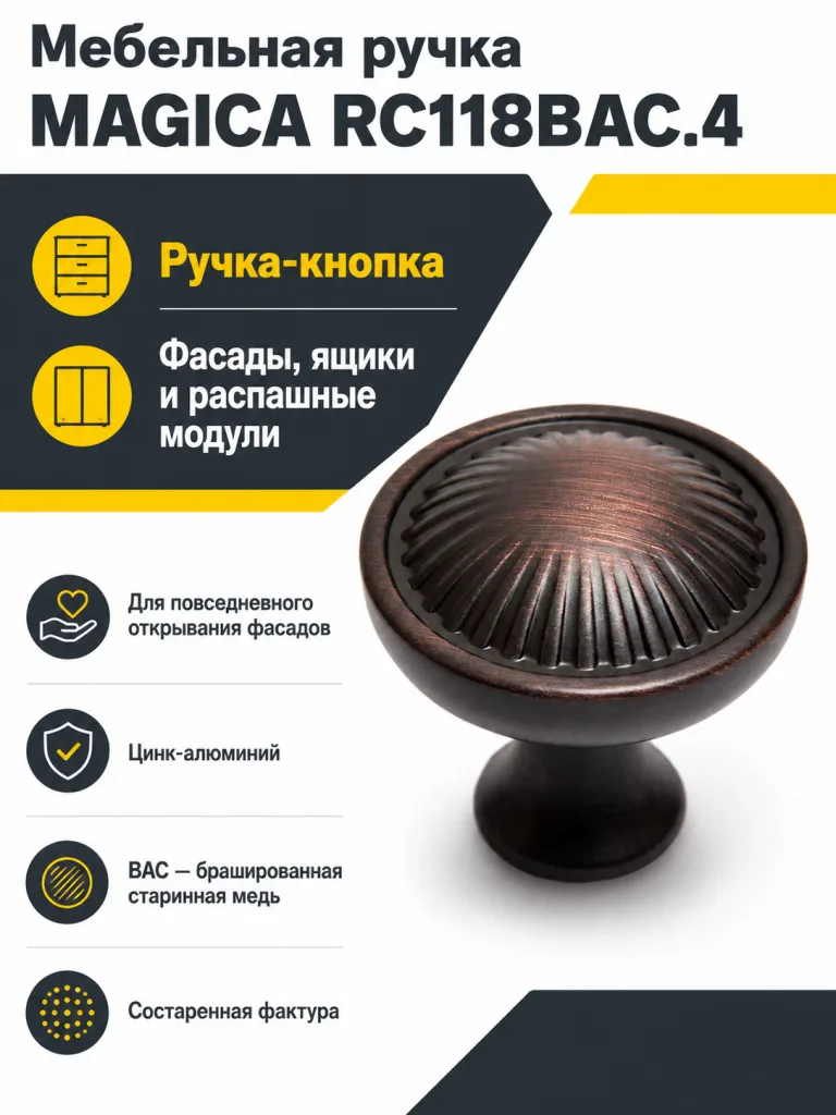 Мебельная ручка MAGICA RC118BAC.4