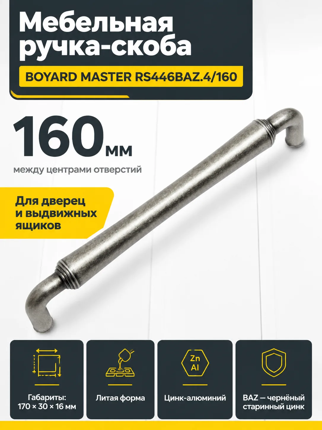 Мебельная ручка MASTER RS446BAZ.4/160