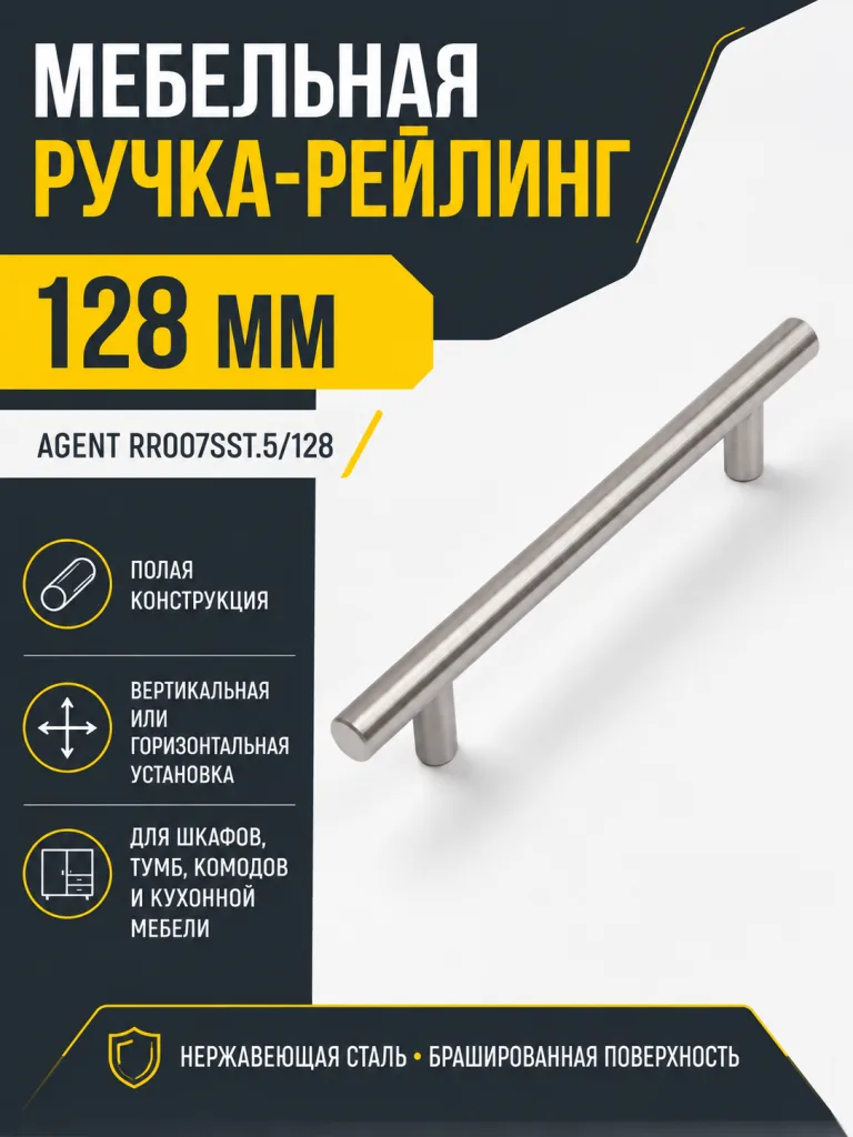 Мебельная ручка AGENT RR007SST.5/128