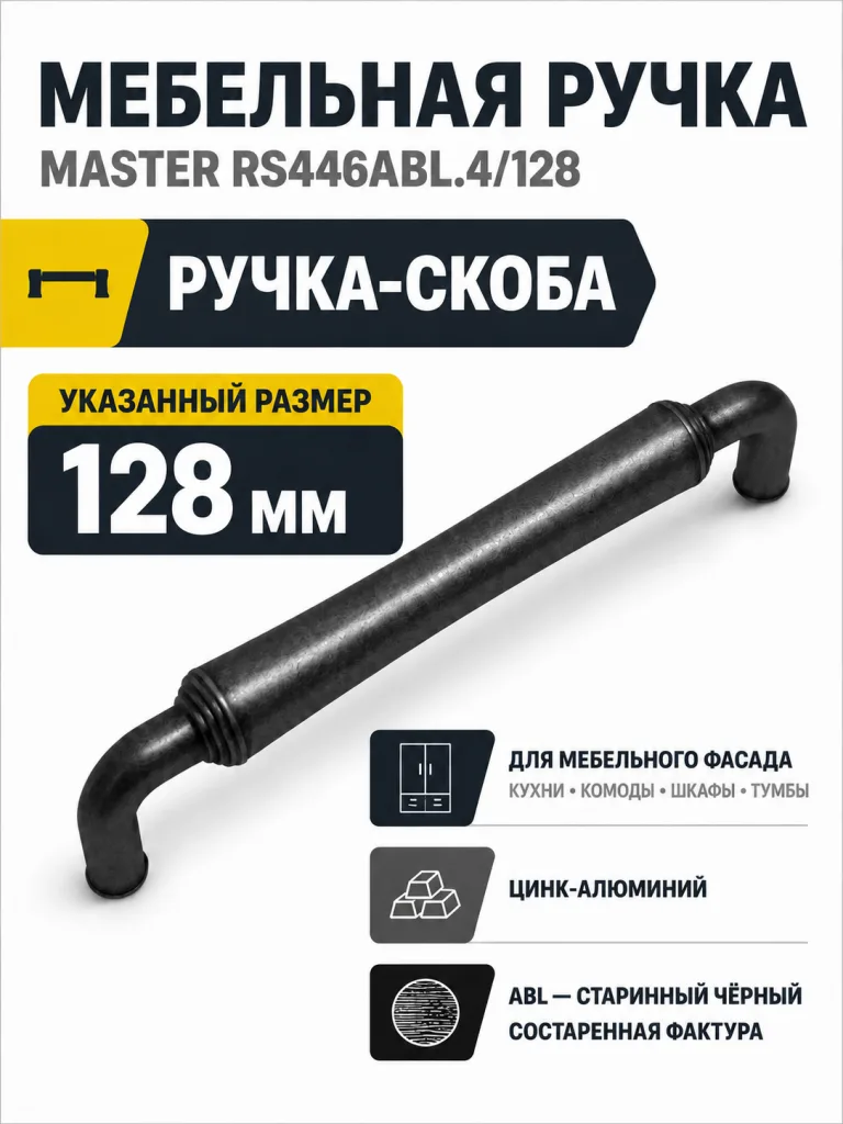 Мебельная ручка MASTER RS446ABL.4/128