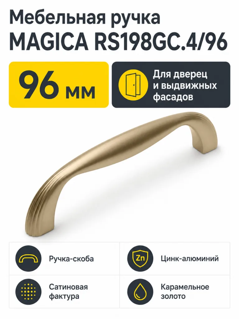 Мебельная ручка MAGICA RS198GC.4/96