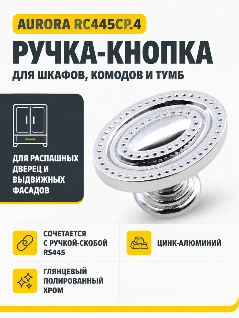 Мебельная ручка AURORA RC445CP.4