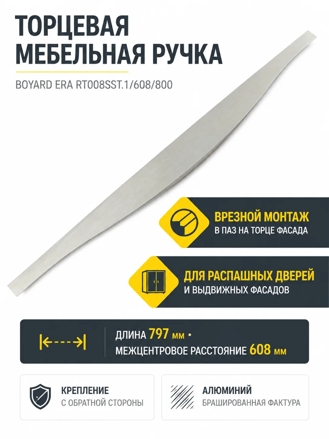 Мебельная ручка ERA RT008SST.1/608/800