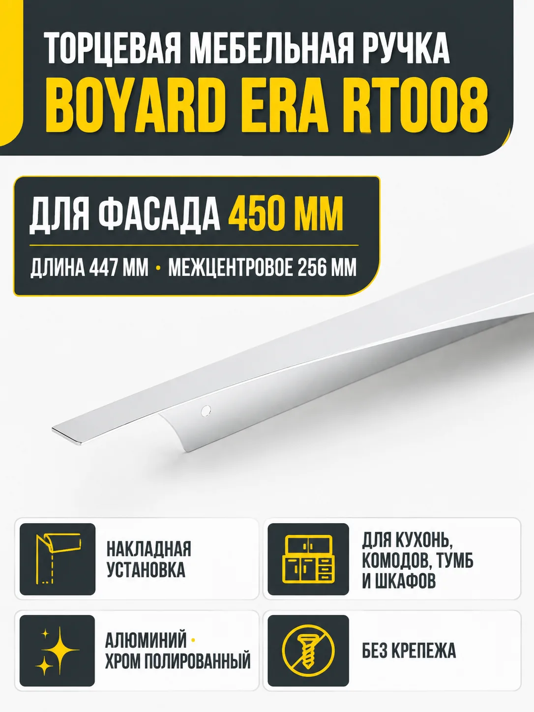 Мебельная ручка ERA RT008CP.1/256/450