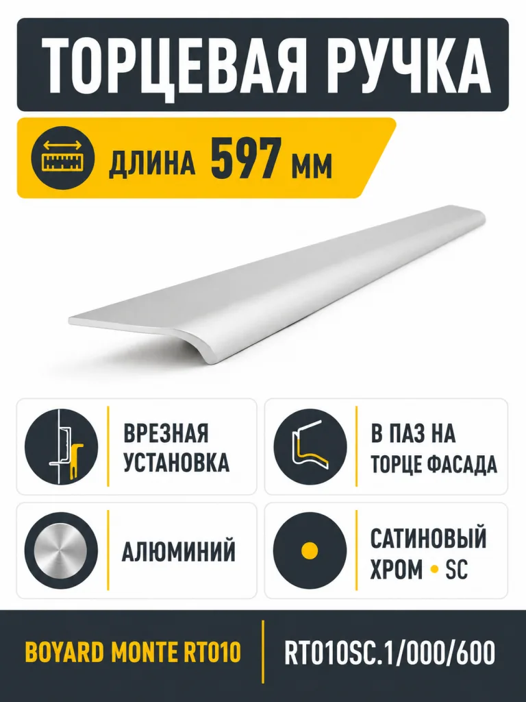 Мебельная ручка MONTE RT010SC.1/000/600