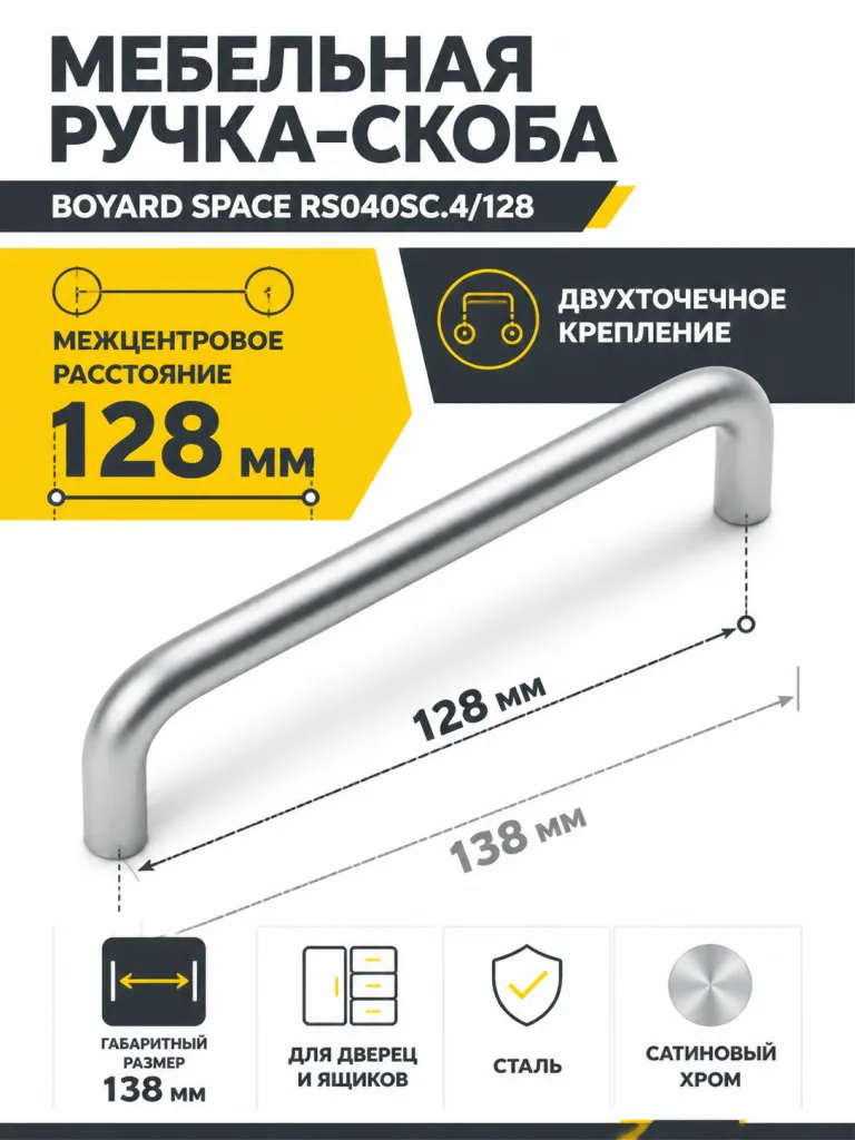 Мебельная ручка SPACE RS040SC.4/128