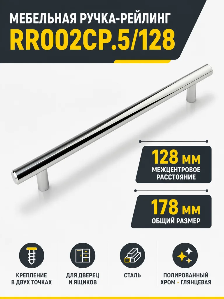 Мебельная ручка RR002CP.5/128