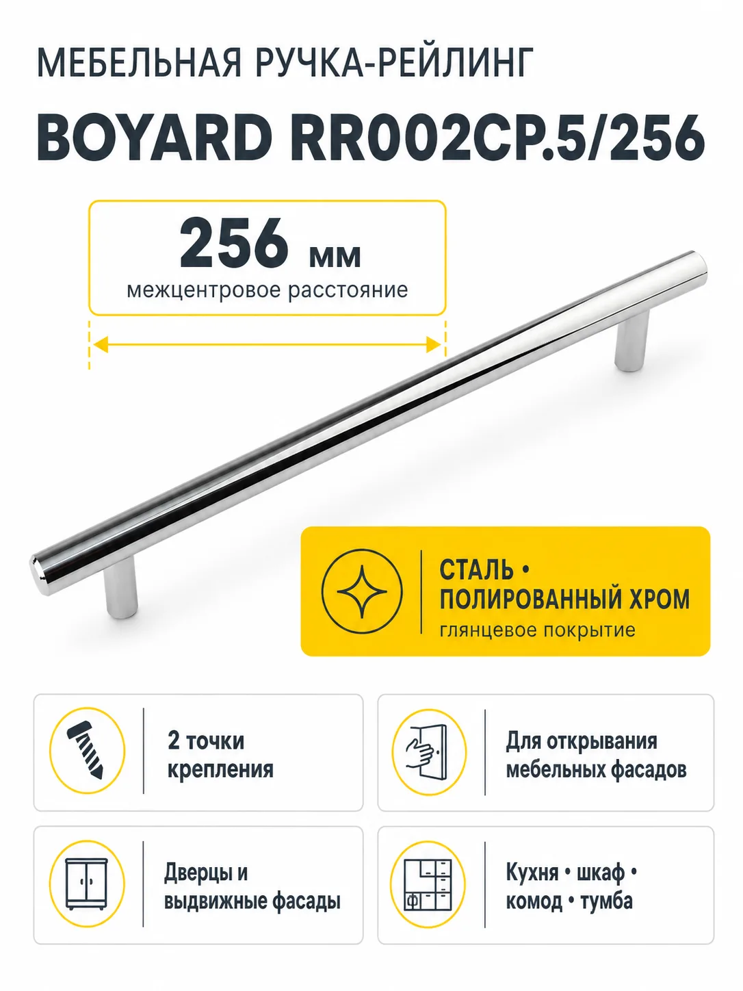 Мебельная ручка RR002CP.5/256