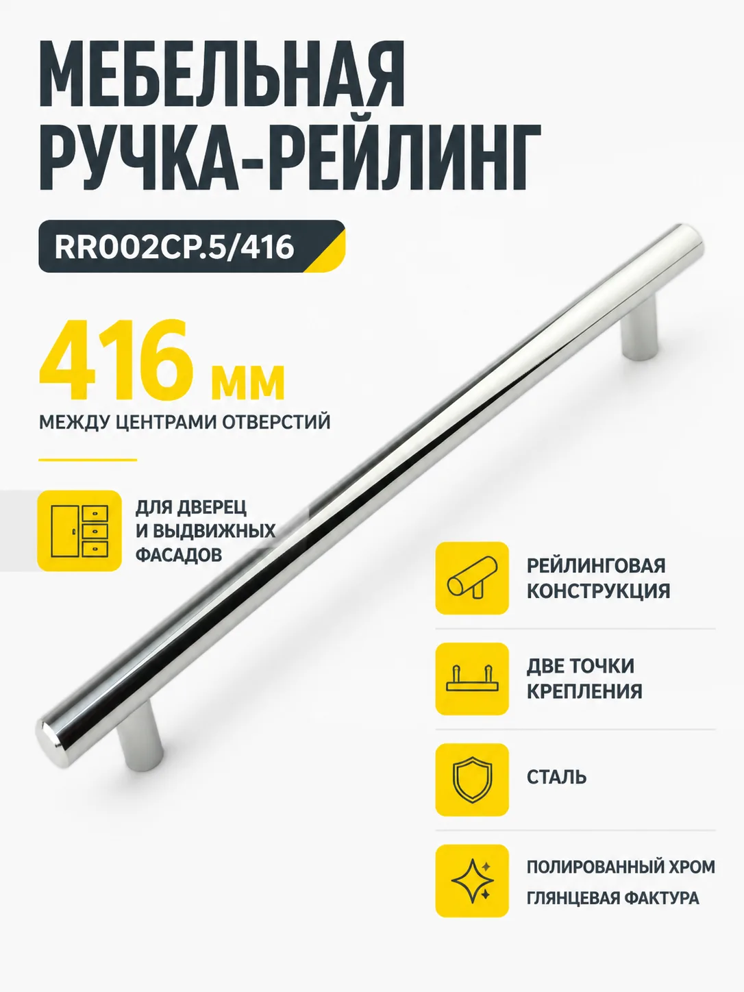 Мебельная ручка RR002CP.5/416