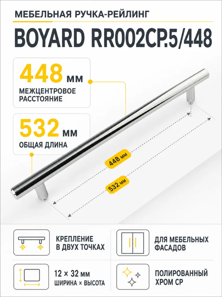 Мебельная ручка RR002CP.5/448