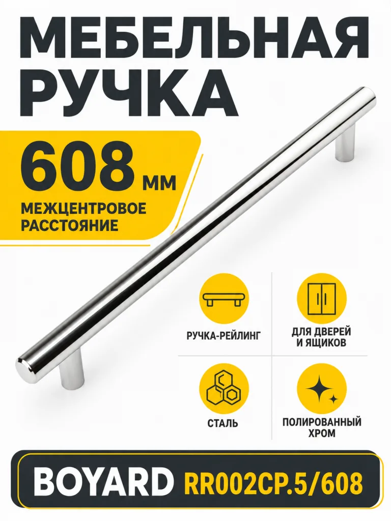 Мебельная ручка RR002CP.5/608