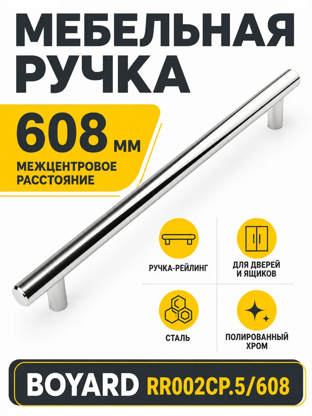 Мебельная ручка RR002CP.5/608