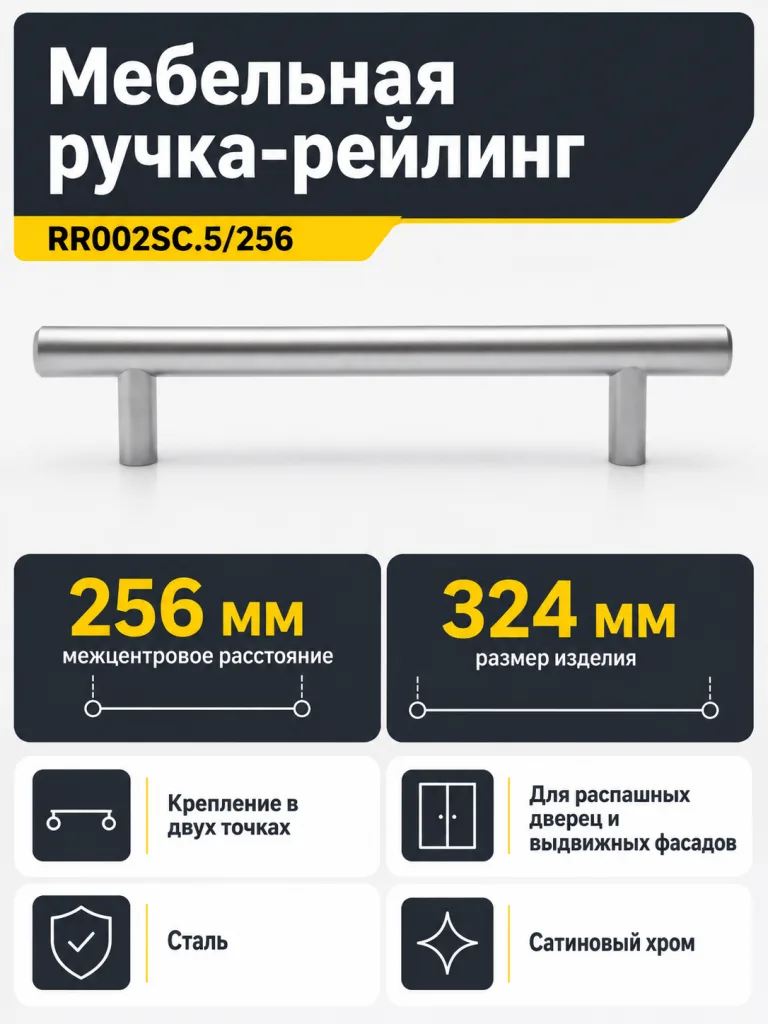 Мебельная ручка RR002SC.5/256
