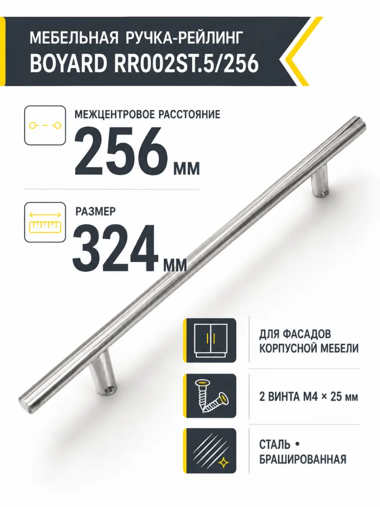 Мебельная ручка RR002ST.5/256