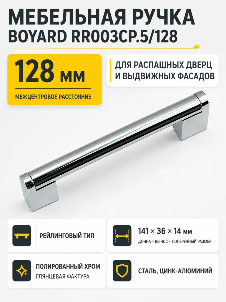 Мебельная ручка RR003CP.5/128