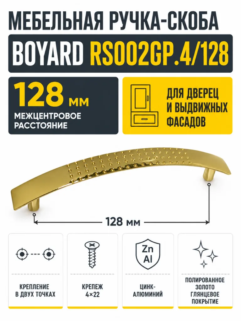 Мебельная ручка RS002GP.4/128