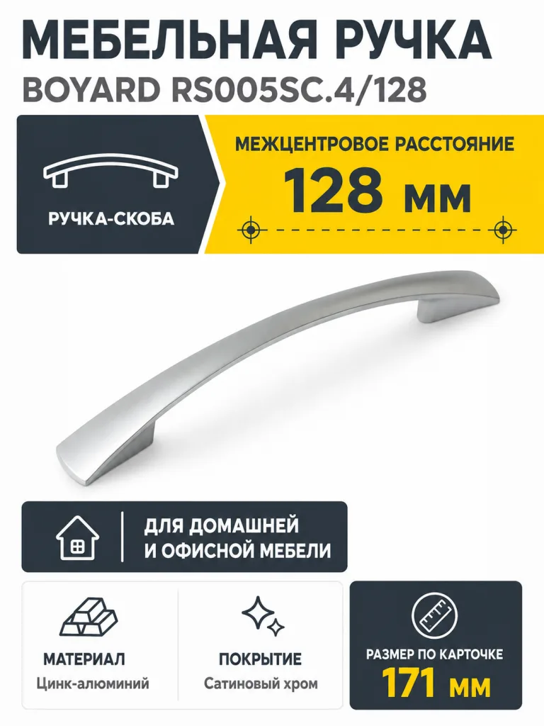 Мебельная ручка RS005SC.4/128