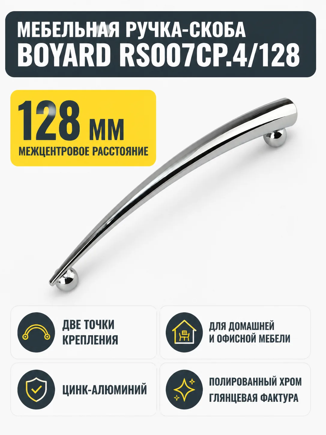 Мебельная ручка RS007CP.4/128