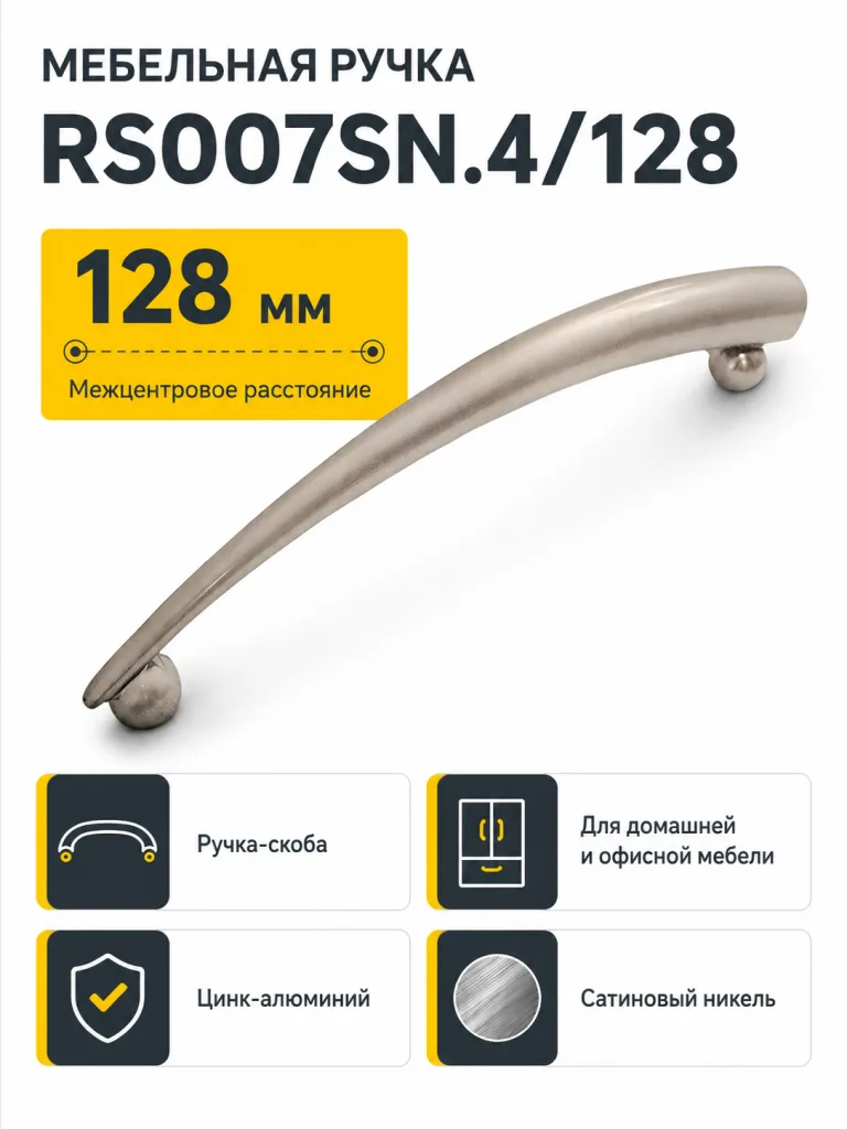 Мебельная ручка RS007SN.4/128