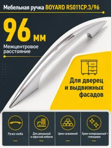 Мебельная ручка RS011CP.3/96