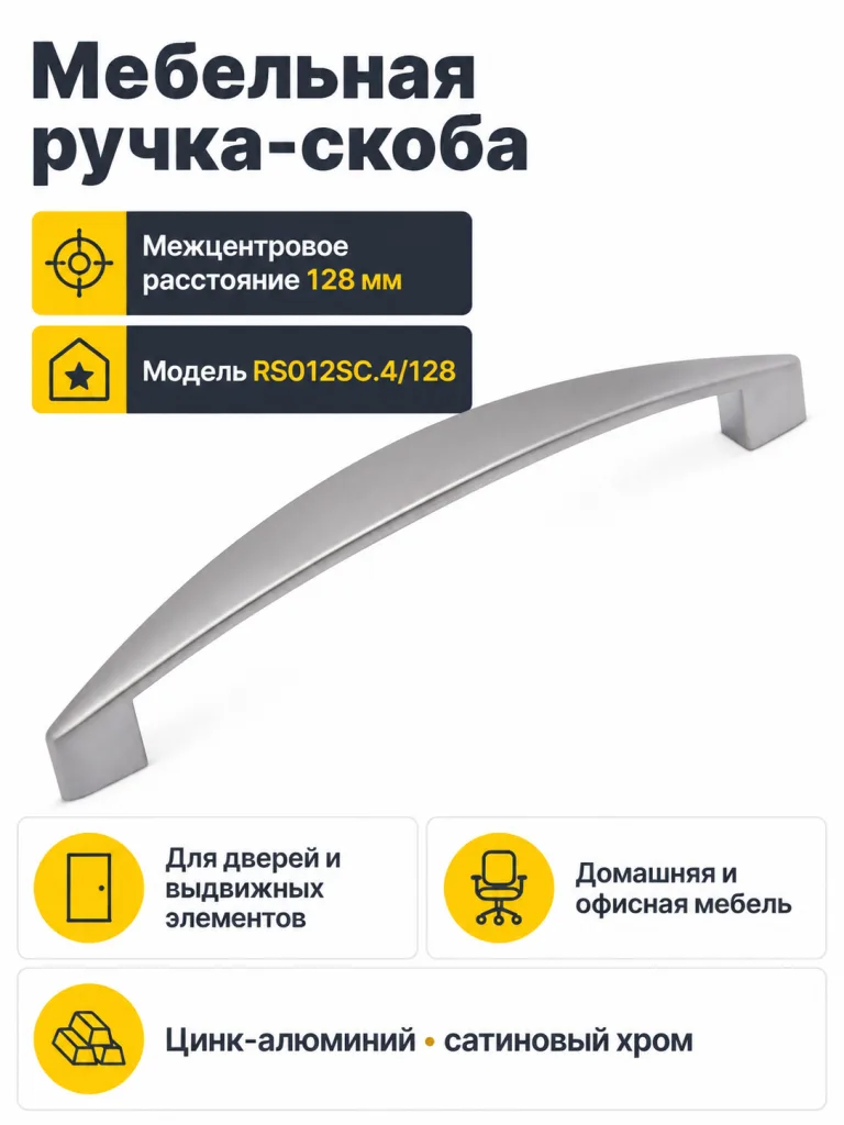 Мебельная ручка RS012SC.4/128