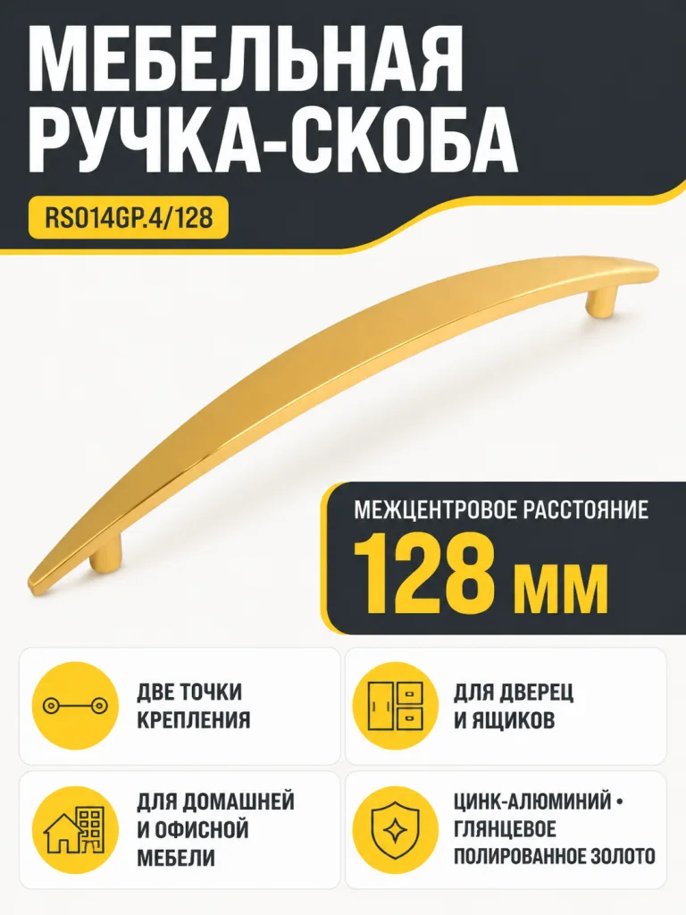 Мебельная ручка RS014GP.4/128