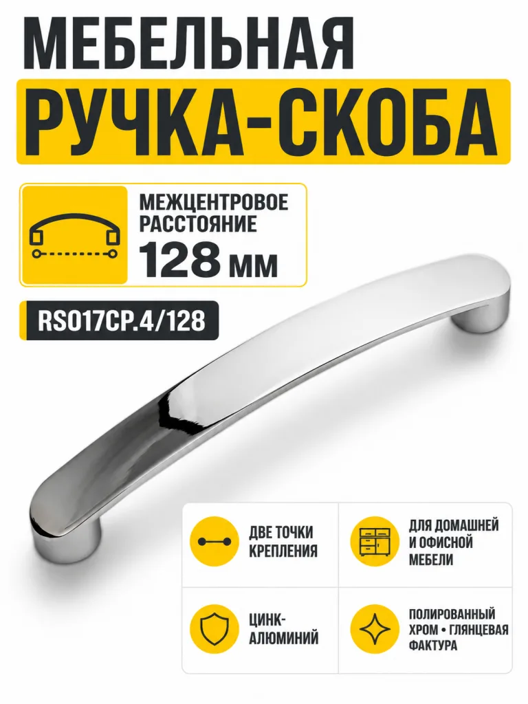 Мебельная ручка RS017CP.4/128