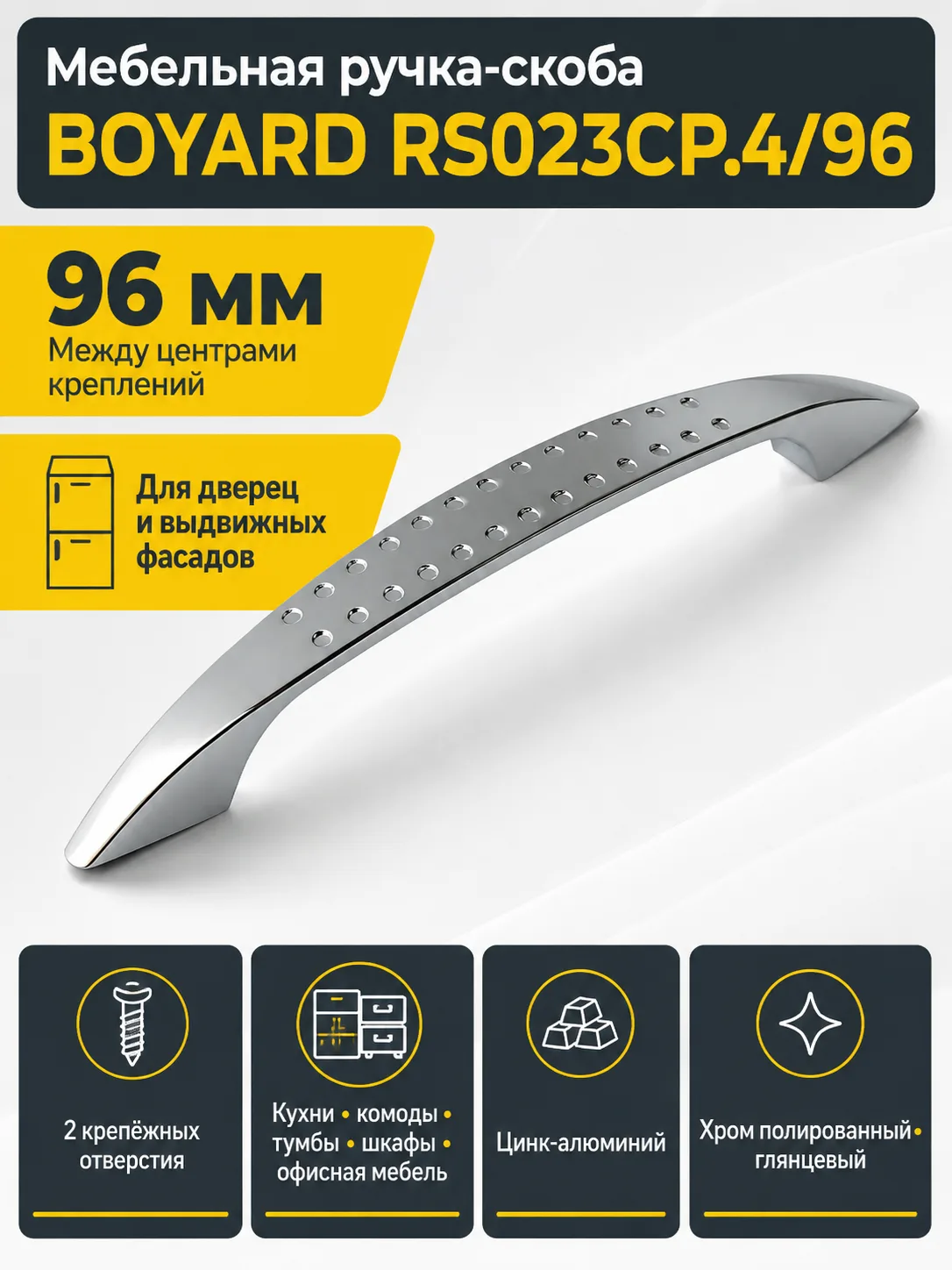 Мебельная ручка RS023CP.4/96