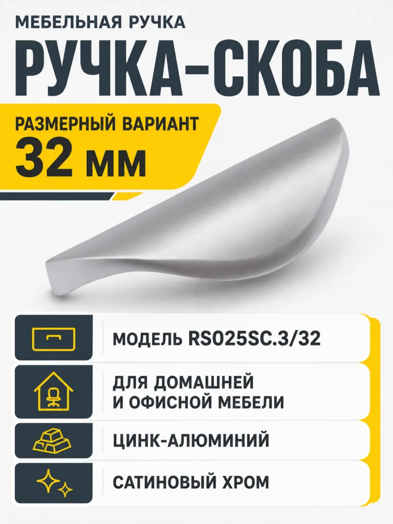 Мебельная ручка RS025SC.3/32