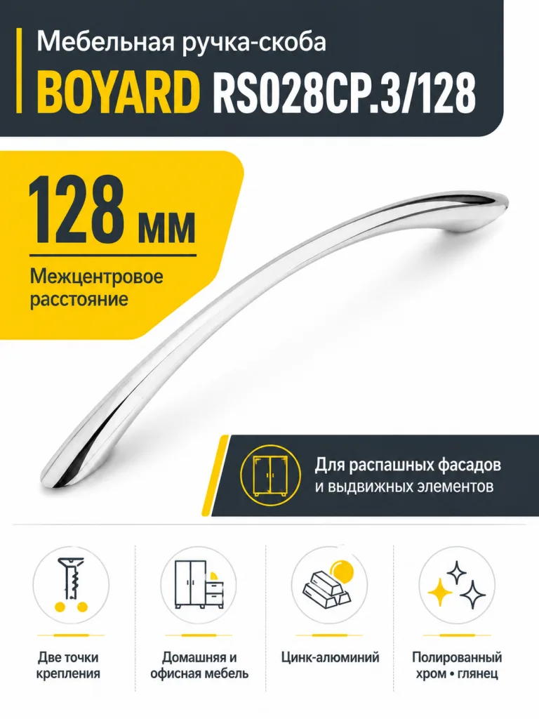 Мебельная ручка RS028CP.3/128