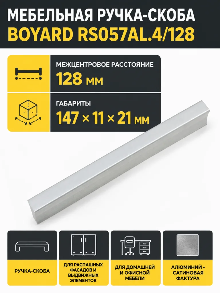 Мебельная ручка RS057AL.4/128