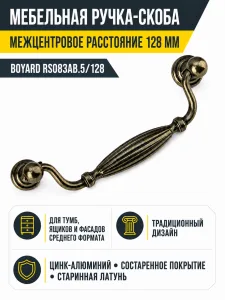 Мебельная ручка RS083AB.5/128