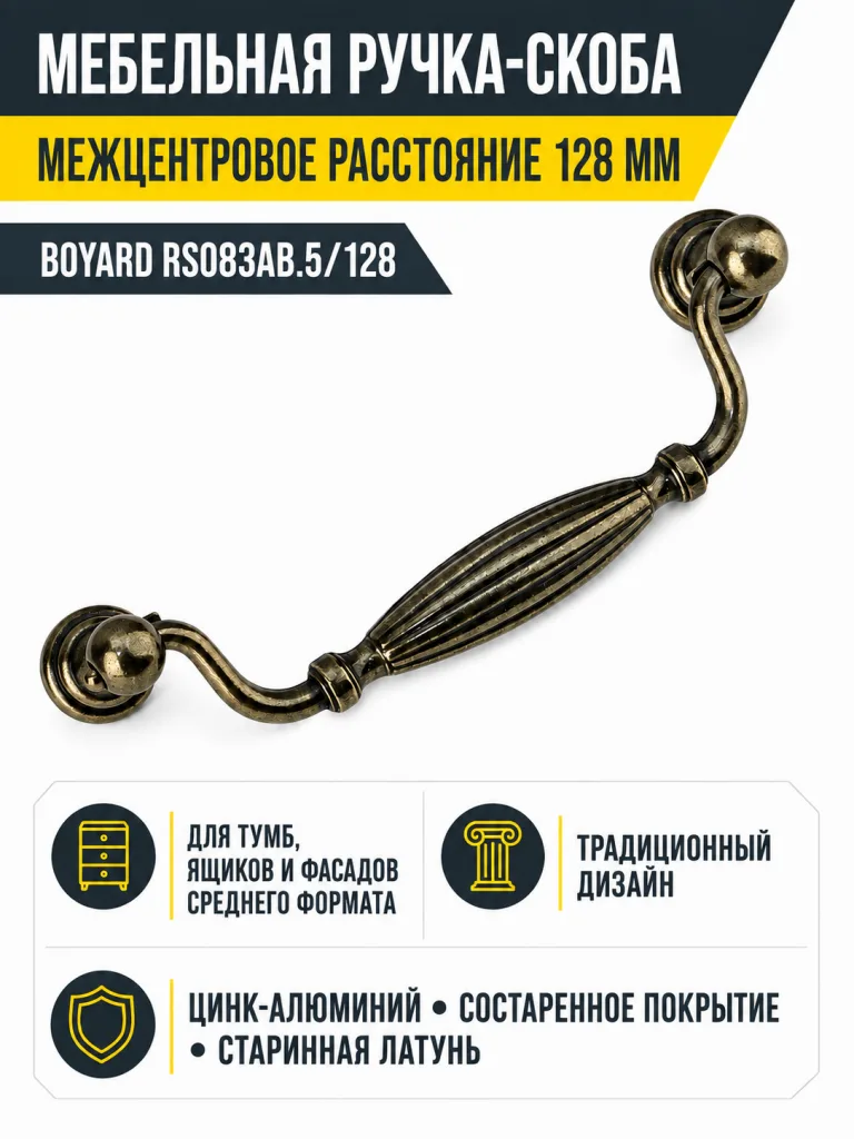 Мебельная ручка RS083AB.5/128