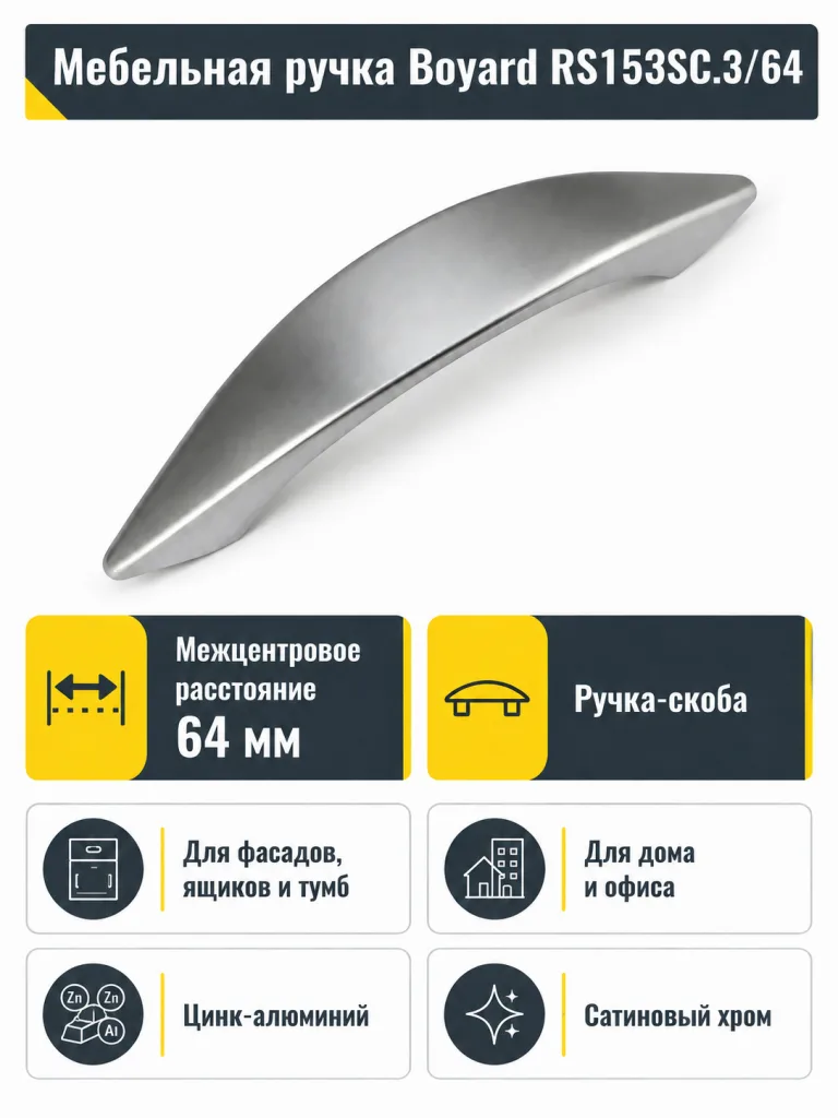 Мебельная ручка RS153SC.3/64